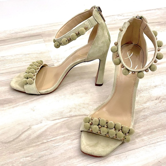 Sam Edelman Luella Pistachio Leather Ankle Strap Heeled Sandal US 7.5 - Picture 11 of 11